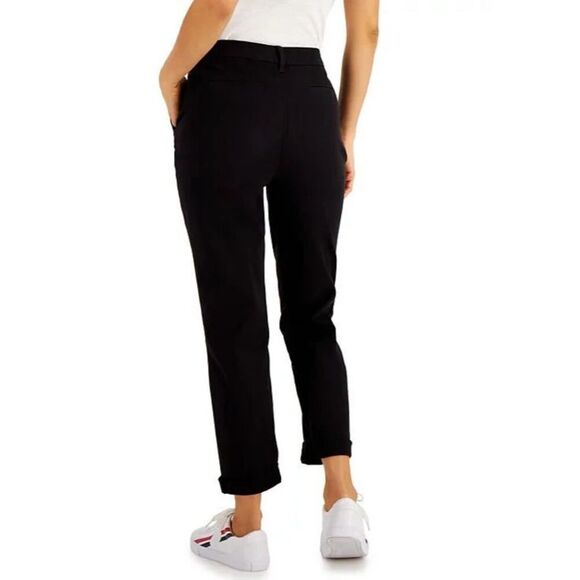 Tommy Hilfiger Women's Sz 16 Black Flex Hampton Cuffed Chino Straight-Leg Pants - Picture 16 of 16